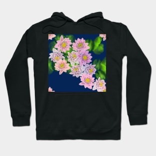 Pink Water lily flower pattern Hoodie